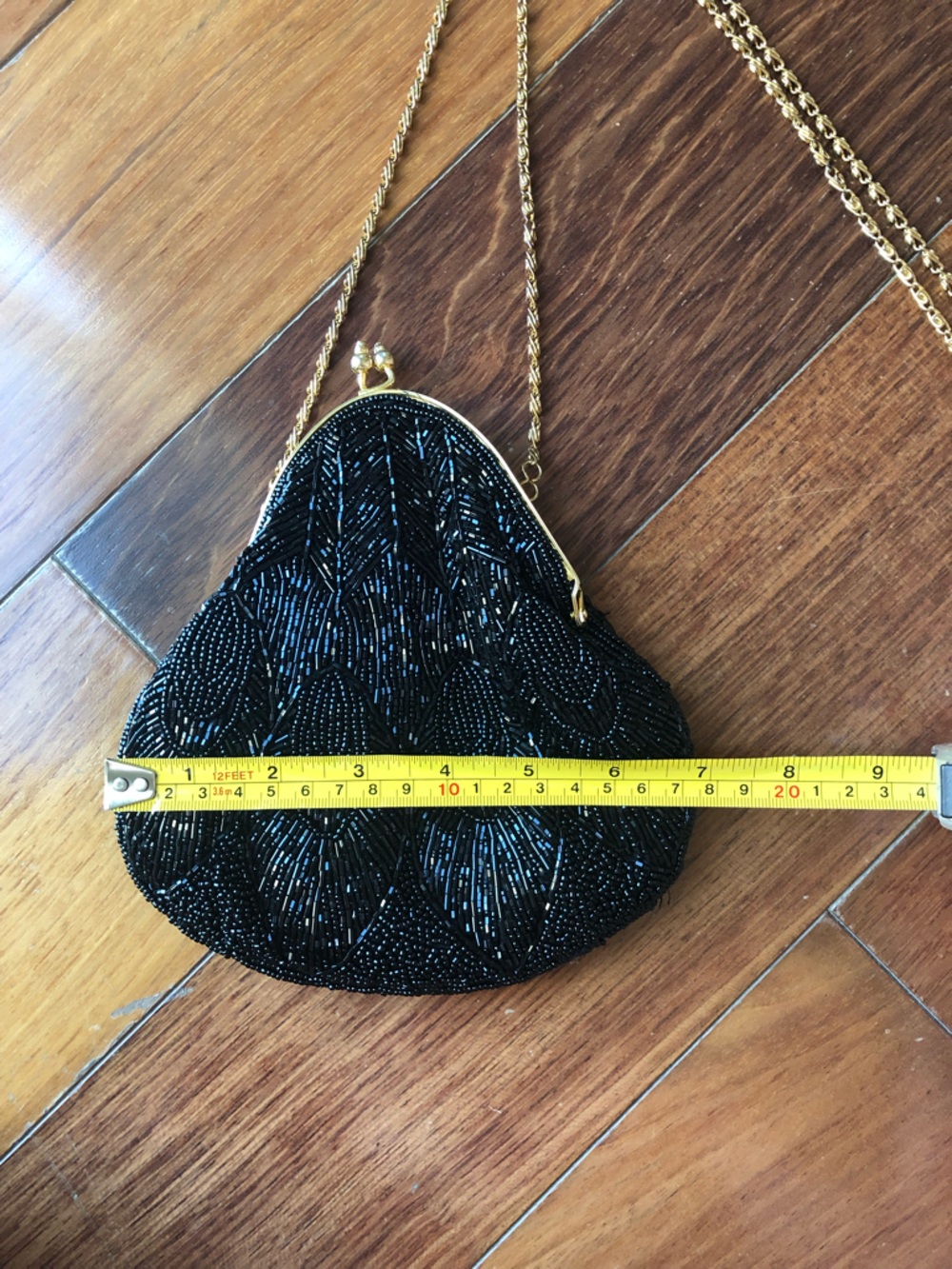 Black Beaded Evening Crossbody Bag - Picture 5 of 7